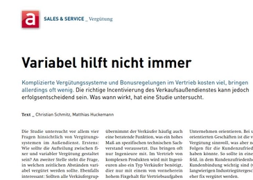 Variabel hilft nicht immer - Vergütung im Vertrieb